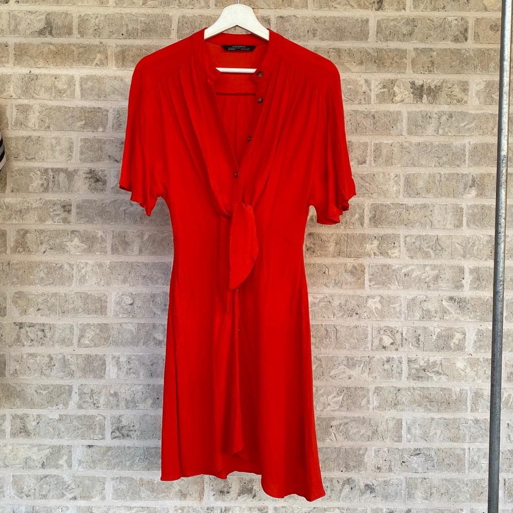 Zara tie front dress